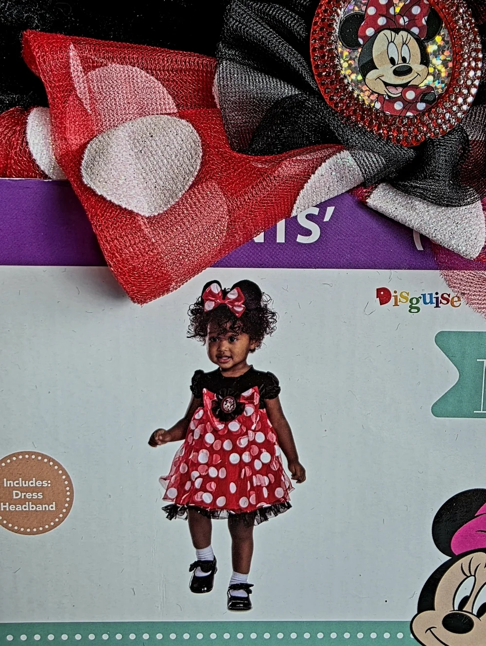 New Disney Minnie Mouse Halloween Costume cosplay Red Polka Dot dress Size 6-12M